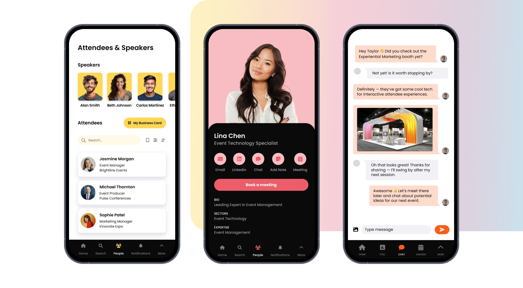 Networking and meetings feature screenshot